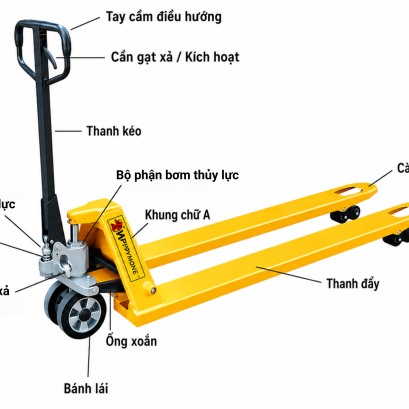 Các bộ phận và chức năng chính của xe nâng pallet