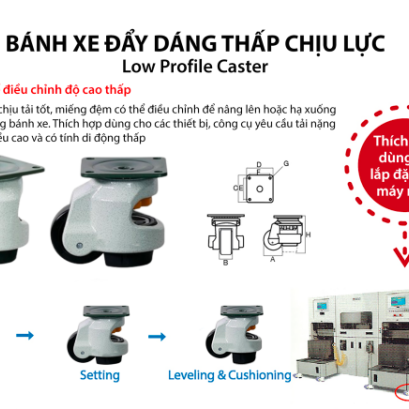 Bánh xe điều chỉnh độ cao thấp
