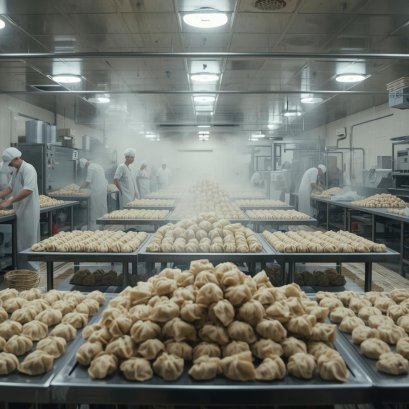 Nhà máy bánh bao kết hợp với hệ thống vận chuyển hiệu quả