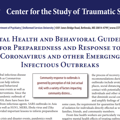 Mental Health Behavioral Guidelines Response to Coronavirus Outbreaks