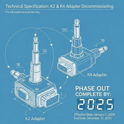 อะแดปเตอร์ K2 และ K4 สีดำสองชิ้น
