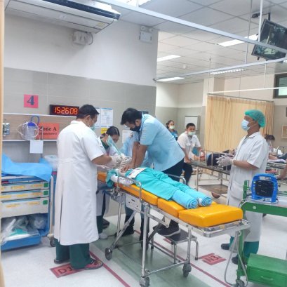 กิจกรรมฝึกซ้อมแผนรองรับอุบัติเหตุหมู่ ประจำปี 2563