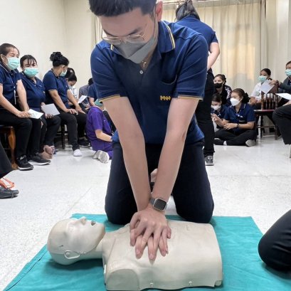 โรงพยาบาลเมืองนารายณ์ได้จัดหลักสูตรอบรม “การกู้ชีพขั้นพื้นฐาน” (CPR)   ให้กับบุคคลากรของโรงพยาบาล
