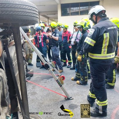 ภาพบรรยากาศงานภาคสนาม Heavy Rescue Training ณ สถานีดับเพลิงและกู้ภัยลาดยาว
