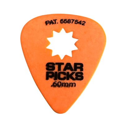 Cleartone Star Pick Blister Pack.60MM Orange
