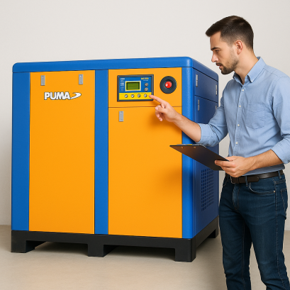 หลักการทำงานของ ปั๊มลมสกรู