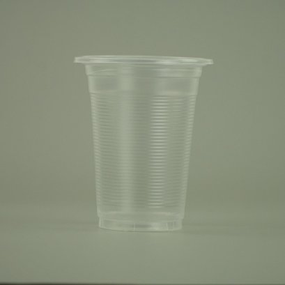 แก้วน้ำ 11 ออนซ์ แก้วพลาสติก PP ลอนใส รุ่นประหยัด ขนาด 8.5x10.5x5 cm.