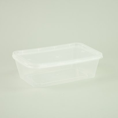 กล่องอาหาร PP สีใส เหลี่ยม 750ml. ขนาด 12x17x5 cm.