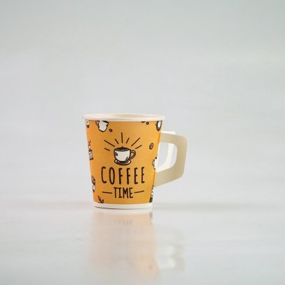 แก้วกระดาษ แก้วกาแฟร้อน 6.5 ออนซ์. ขนาด 7x7.8 cm. (ก้น 5cm.)