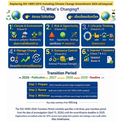 มาตรฐาน ISO 14001:2026 ฉบับใหม่ได้ประกาศใช้แล้ว!!
