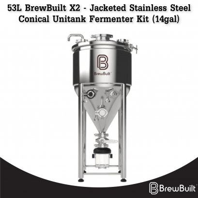 53L BrewBuilt X2 - Jacketed Stainless Steel Conical Unitank Fermenter Kit (14gal)