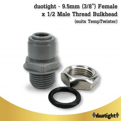 duotight - 9.5mm (3/8”) Female x 1/2 Male Thread Bulkhead (suits TempTwister)