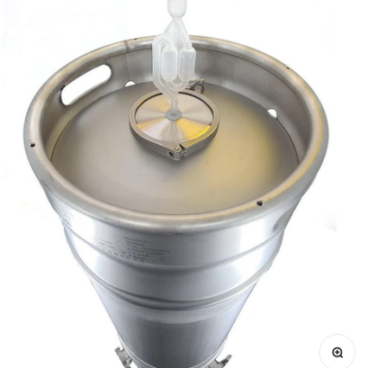 118L Kegmenter with 4inch Flat Lid , Airlock and 2inch end cap