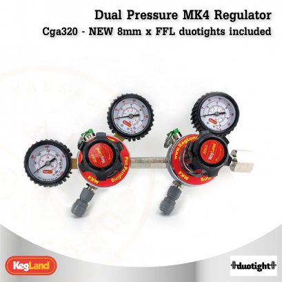 Dual Pressure MK4 Regulator - Cga320 - NEW 8mm x FFL duotights included