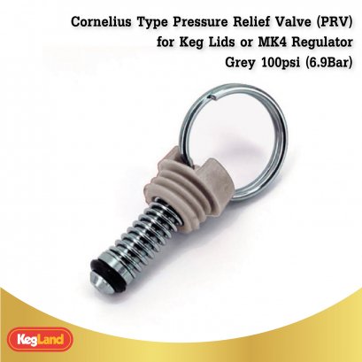 Cornelius Type Pressure Relief Valve (PRV) for Keg Lids or MK4 Regulator - GREY 100psi (6.9Bar)