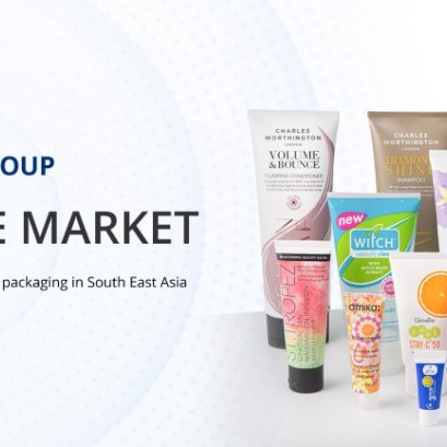 Cosmetic tube packaging features bold designs and colours