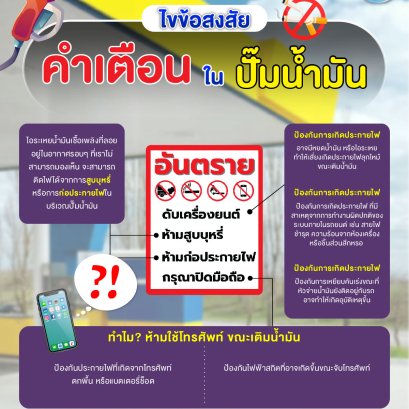 ไขข้อสงสัย? คำเตือนในปั๊มน้ำมัน