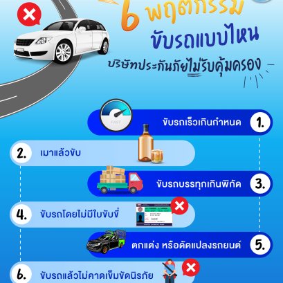 6 พฤติกรรม ขับรถแบบไหนบริษัทประกันภัยไม่รับคุ้มครอง?