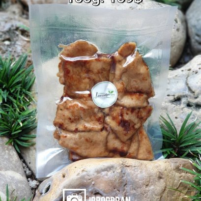 หมูปิ้งไร้ไม้เจ (Vegan100%) 100กรัม HM JPP อาหารเจ อาหารมังสวิรัติ อาหารโฮมเมด