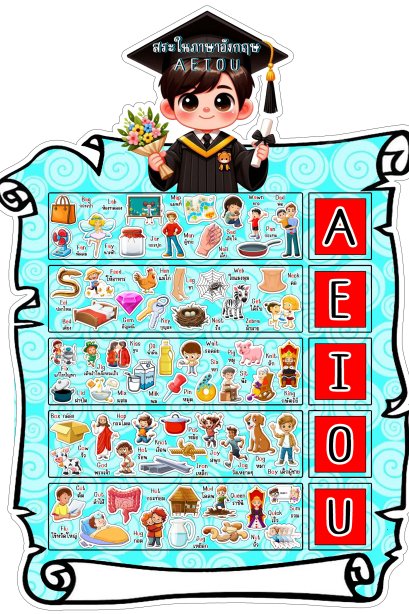 สื่อติดแปะ สระในภาษาอังกฤษ/วรา