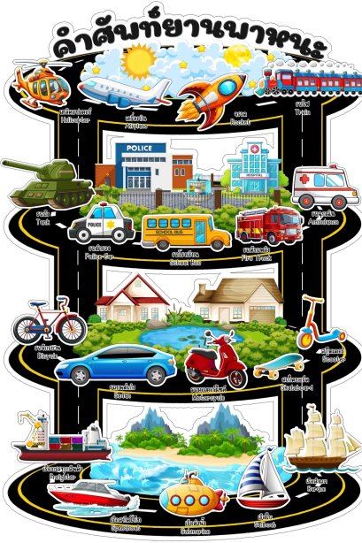 สื่อติดแปะ คำศัพท์ยานพาหนะ/วรา