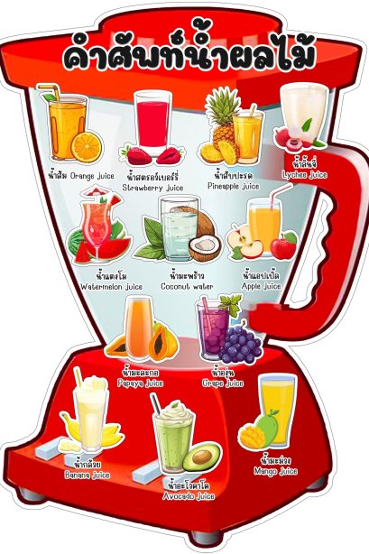 สื่อติดแปะ คำศัพท์น้ำผลไม้/วรา
