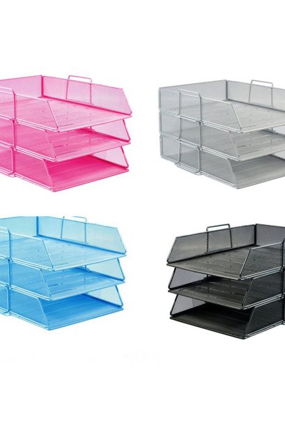 ตะแกรงลวดเอกสาร 3 ชั้น H-0831 คละสี