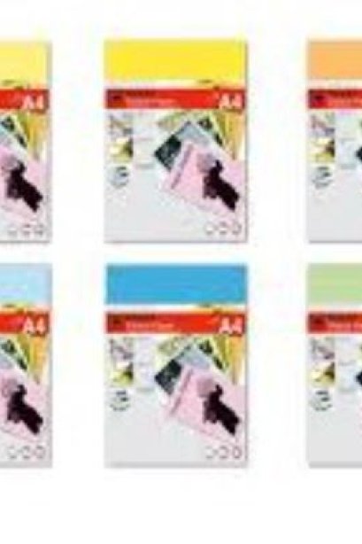 กระดาษการ์ดสี ตราช้าง 80g A4-500 คละสี