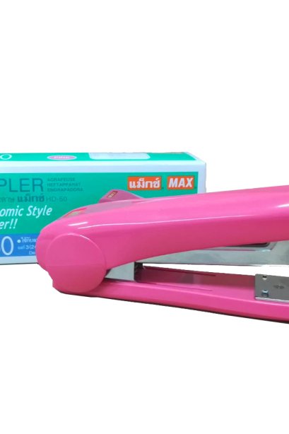 เครื่องเย็บกระดาษ MAX รุ่นใหม่ HD-50 ชมพู