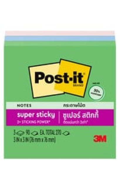 กระดาษโพสต์-อิท 3*3 ซูเปอร์สติกกี้ คละสี