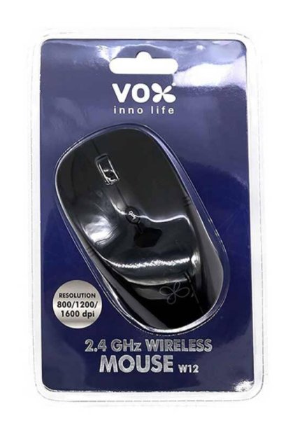 เมาส์ไร้สาย สีดำ รุ่น W12 Vox