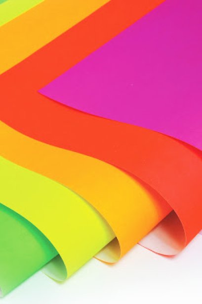 กระดาษสติ๊กเกอร์ PVC แผ่นใหญ่ คละสีสะท้อนแสง /แผ่น