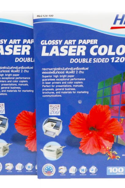 ็Hi-jet Glossy Art Paper Laser Color 120 gsm.A4 10 แผ่น