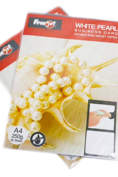 Free White Pearl Business card A4 250g.20 แผ่น