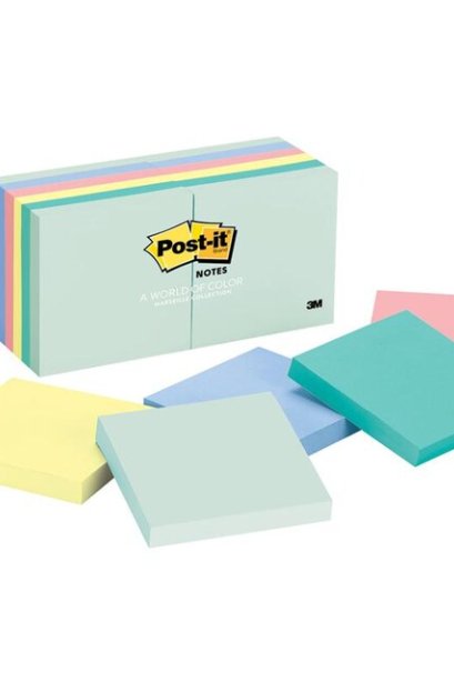 Post-it 3M โพสต์อิทโน้ต กระดาษโน๊ต สีพาสเทล 654 โพสอิท
