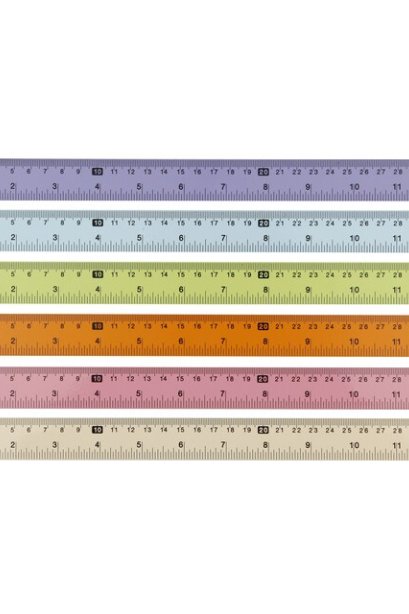 ไม้บรรทัดขนาด 12 นิ้ว ทูโทน คละสี