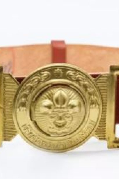 สายเข็มขัดลูกเสือหนังแก้ว กลาง