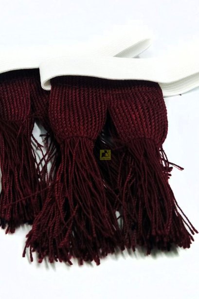 พู่สีเลือดหมู 2 ชั้น