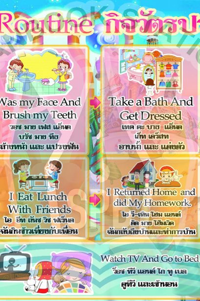 สื่อ A3 Daily Routine กิจวัตรประจำวัน/วรา