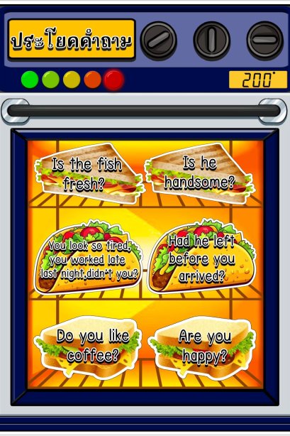 สื่อการเรียน เตาอบขนม ประโยคคำถาม ในภาษาอังกฤษ/วรา