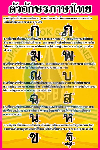 สื่อ A3 ตัวอักษรภาษาไทย/วรา