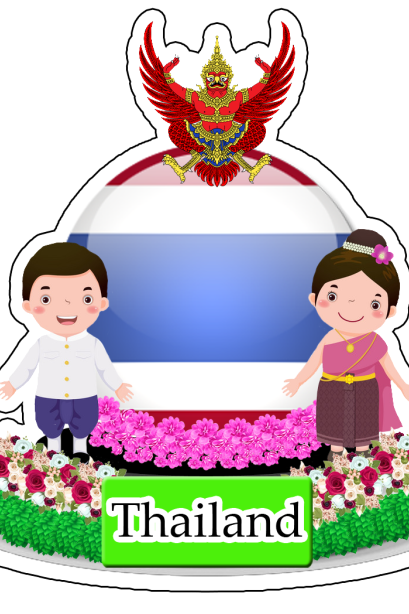 สื่อลองโฟม ชุดแต่งกายประเทศทวีปเอเชีย + ขาตั้ืง /วรา