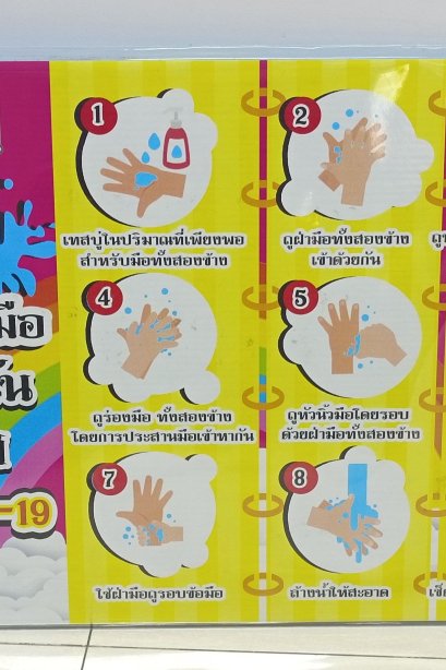 งานสื่อ A3 วิธีล้างมือป้องกันไวรัสโควิด-19