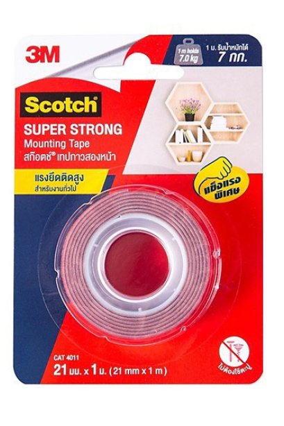 Super Strong Mounting Tape สก๊อตช์ เทปกาว 2 หน้า CAT4011 21 มม x 1 ม.