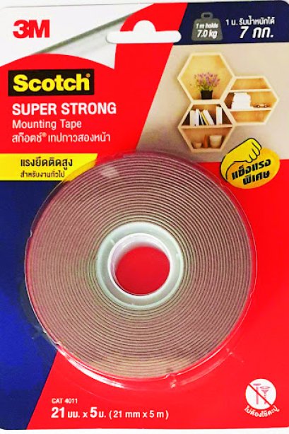 Super Strong Mounting Tape สก๊อตช์ เทปกาว 2 หน้า CAT4011 21 มม x 5 ม.