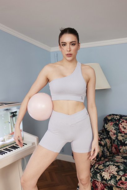 Chaya one shoulder shorts sporty - ชุดออกกำลังกาย