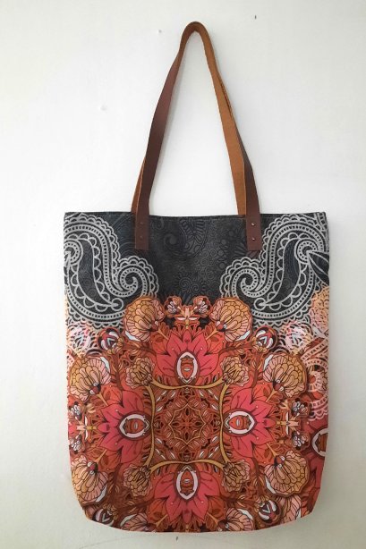 กระเป๋าลายแมนดาลา/ กระเป๋าผ้าแคนวาส / กระเป๋าผ้า / จัดส่งฟรี