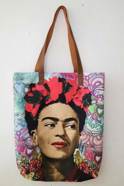 กระเป๋าผ้าพิมพ์ลาย Frida / กระเป๋าผ้าแคนวาส / กระเป๋าผ้าฟรีด้า / จัดส่งฟรี