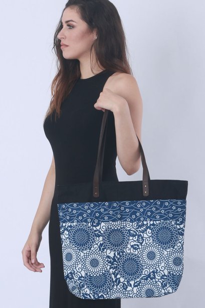 กระเป๋าสะพายไหล่ทรงใหญ่ / กระเป๋าผ้าแคนวาส / ฟรีค่าจัดส่ง