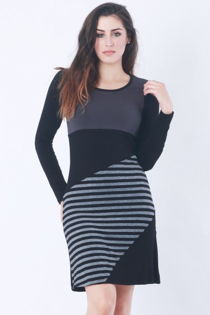 Long Sleeve Stripes Dress